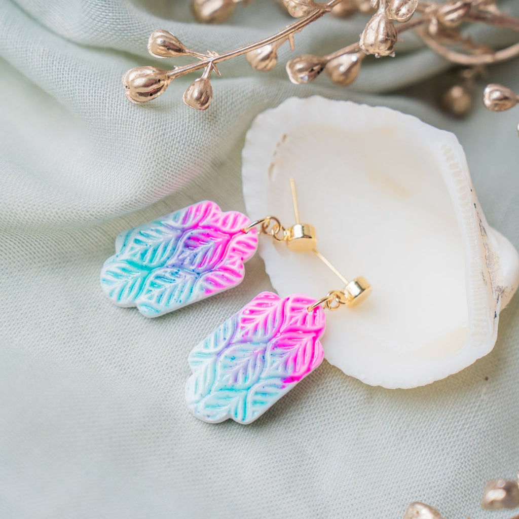 Multicolor Victorian Faux Ceramic Earrings