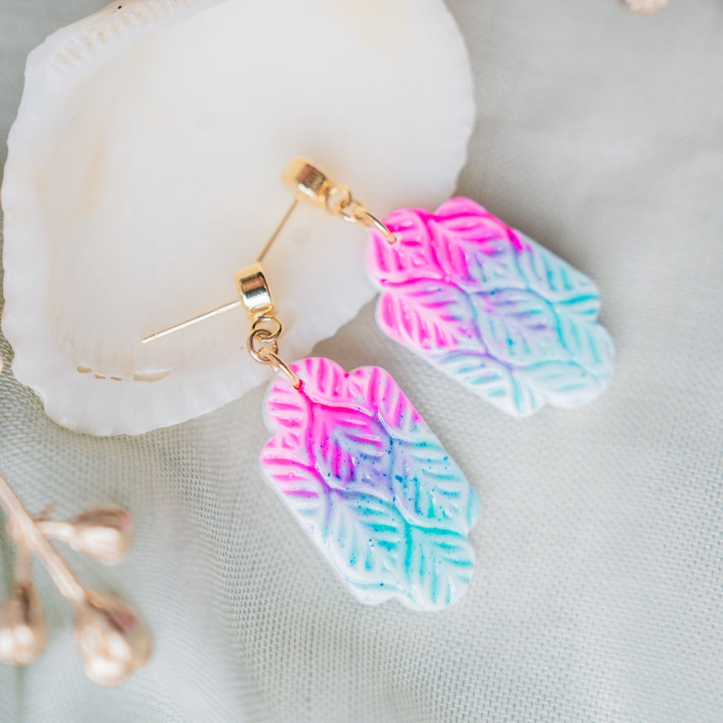 Multicolor Victorian Faux Ceramic Earrings