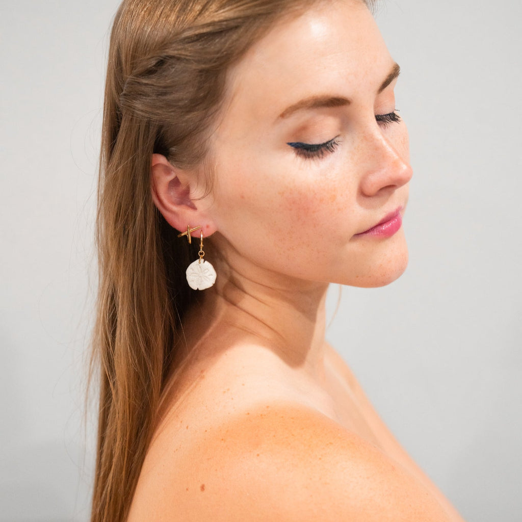 Sand Dollar Huggie Earrings