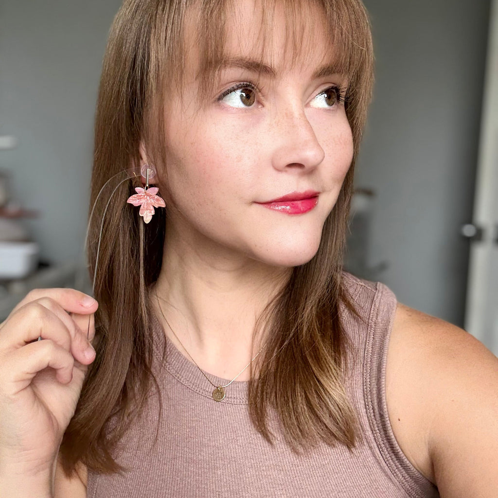 Autumn Sunset Leaves Dangle Earrings