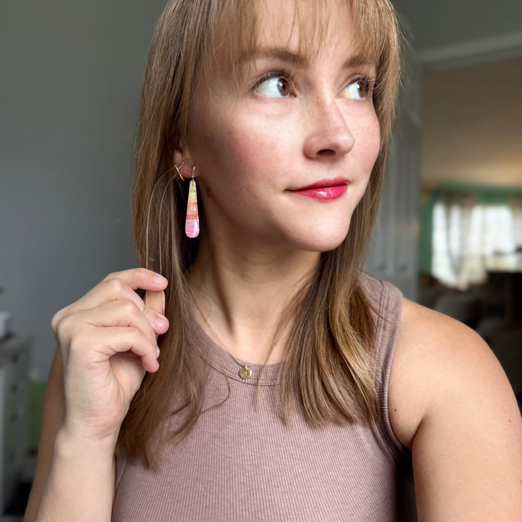 Autumn Sunset Long Drop Dangle Earrings