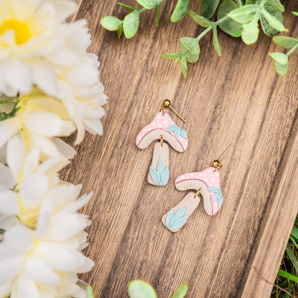 Morning Mushroom Dangle Earrings