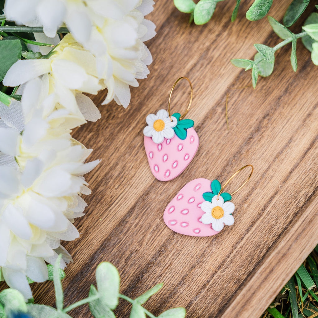Strawberry Blossom Dangle Earrings