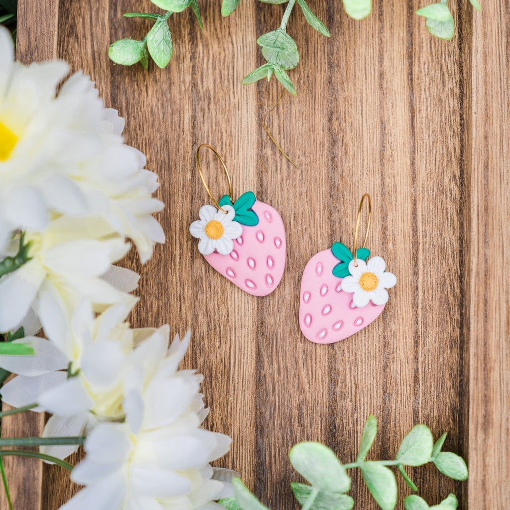 Strawberry Blossom Dangle Earrings