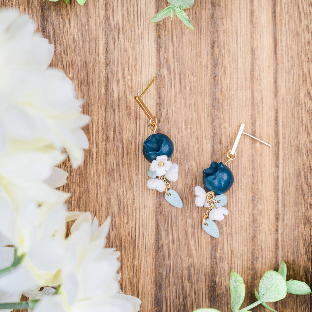 Blueberry Blossom Dangle Earrings