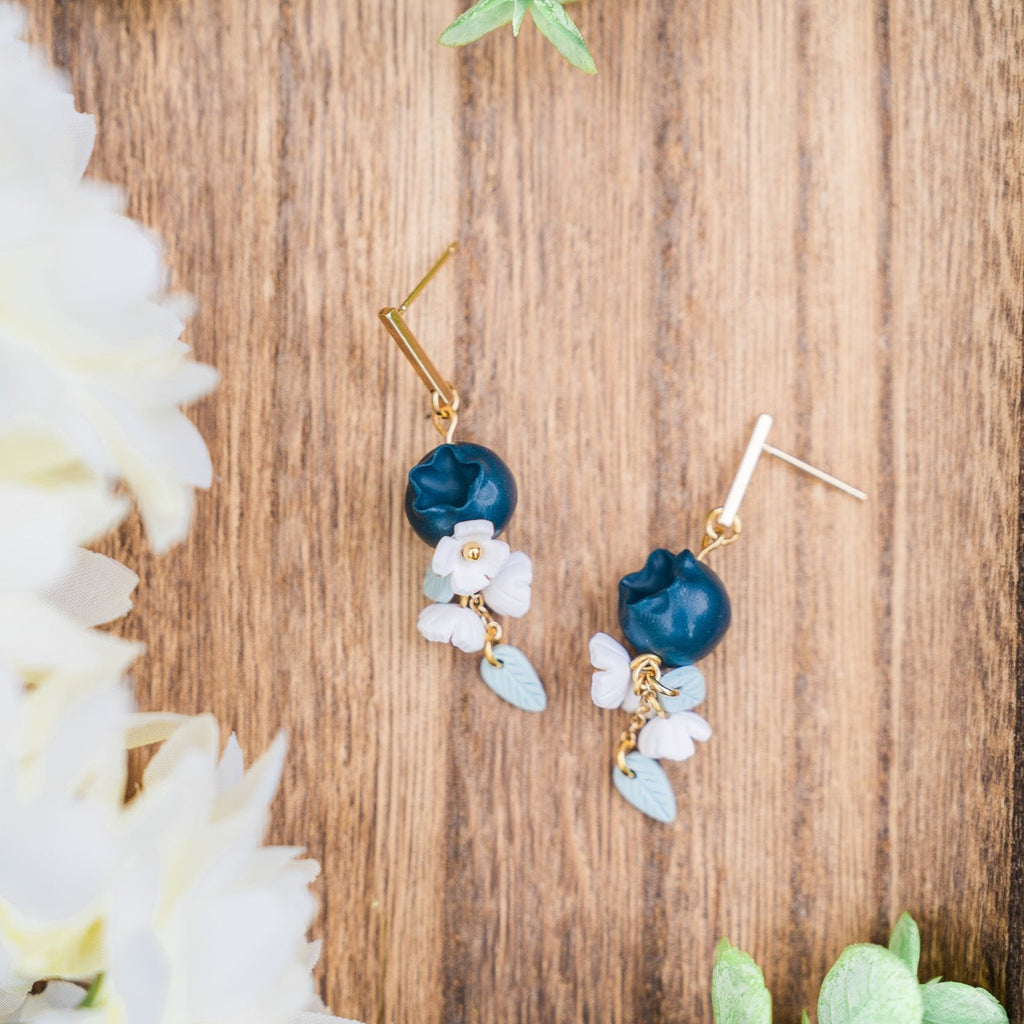 Blueberry Blossom Dangle Earrings
