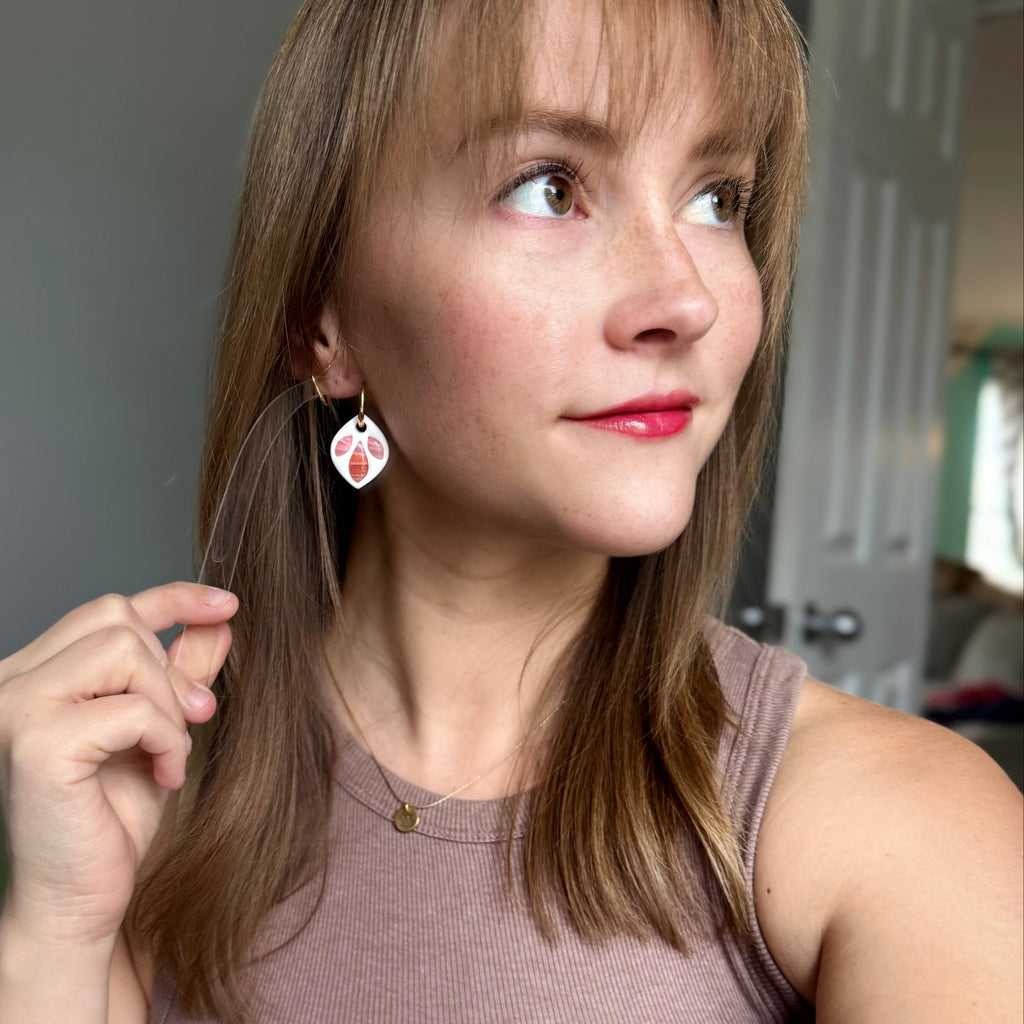 Autumn Sunset Bezel Gem Dangle Earrings