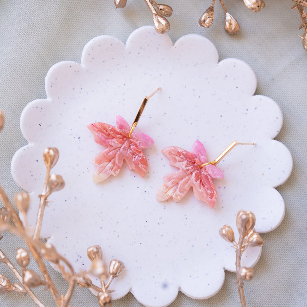 Autumn Sunset Leaves Dangle Earrings