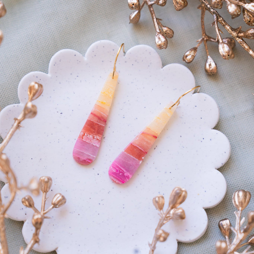 Autumn Sunset Long Drop Dangle Earrings