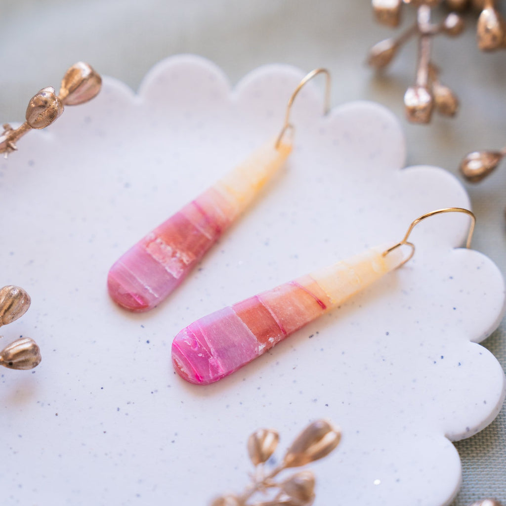 Autumn Sunset Long Drop Dangle Earrings