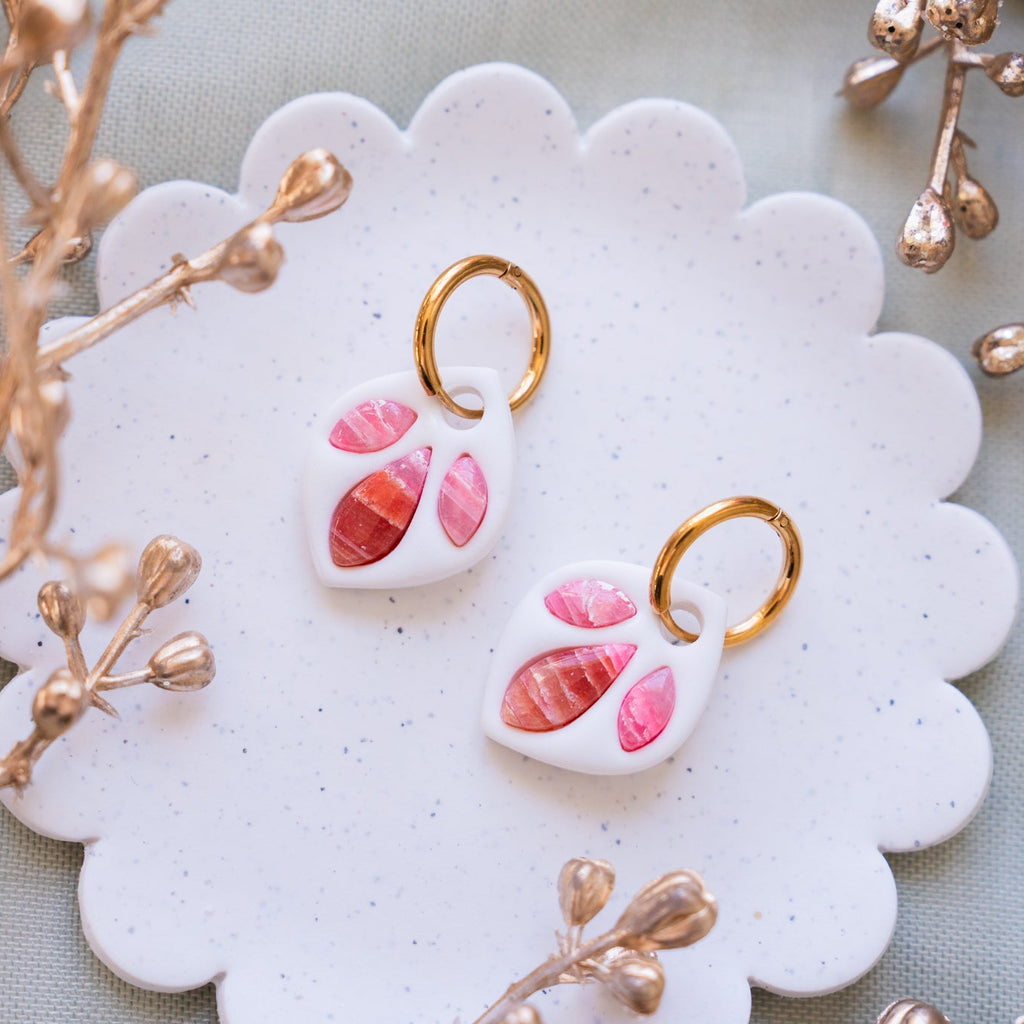 Autumn Sunset Bezel Gem Dangle Earrings