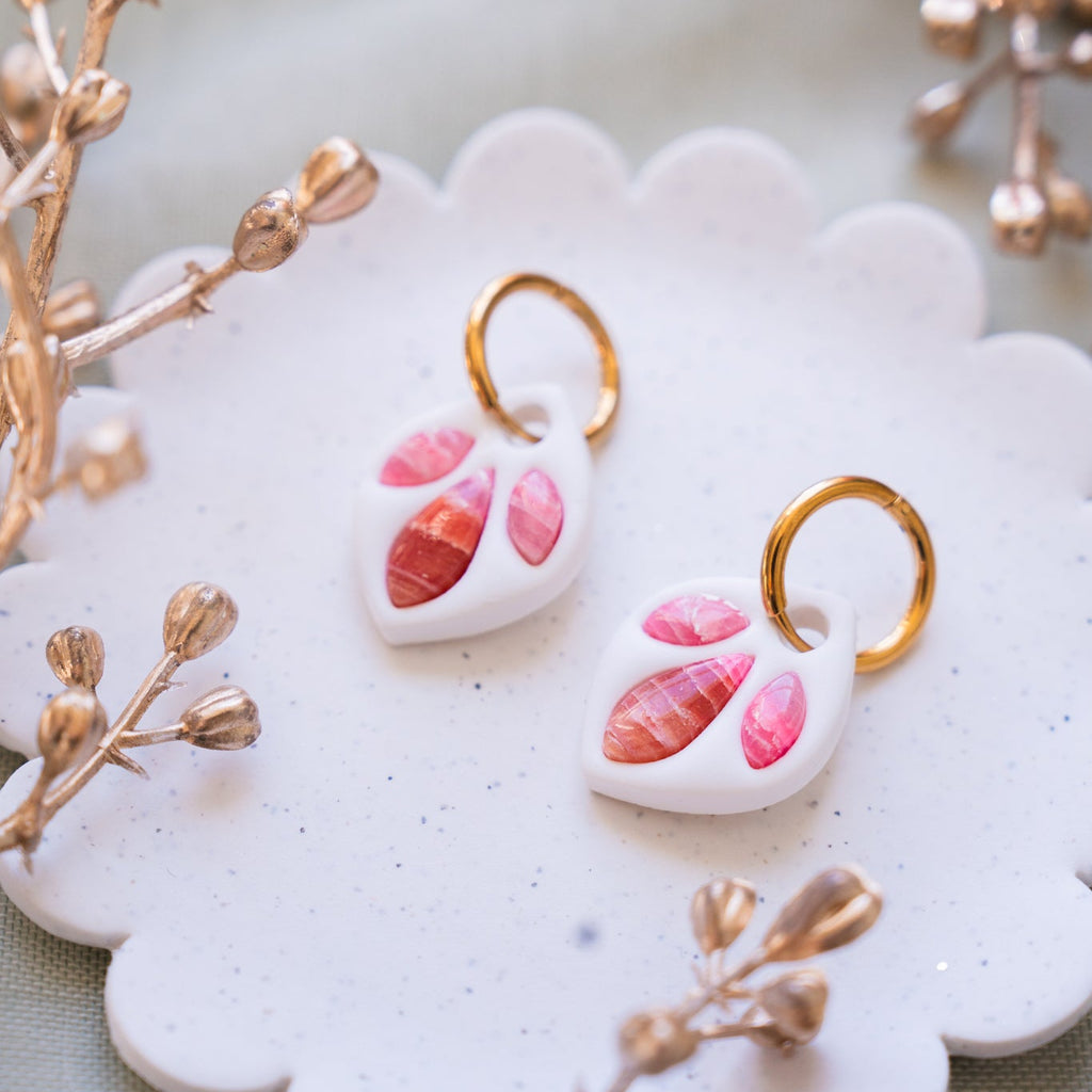 Autumn Sunset Bezel Gem Dangle Earrings