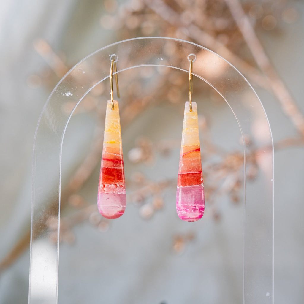 Autumn Sunset Long Drop Dangle Earrings