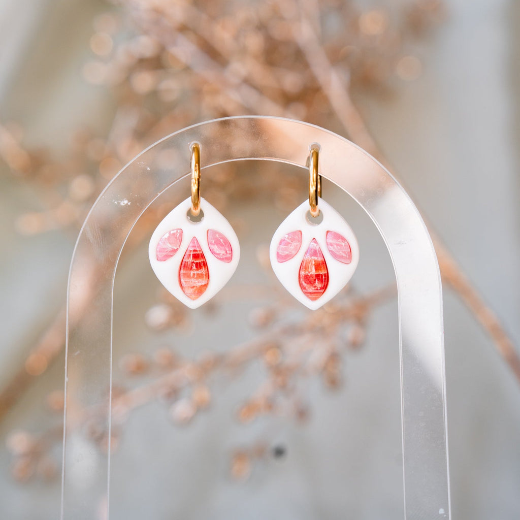 Autumn Sunset Bezel Gem Dangle Earrings