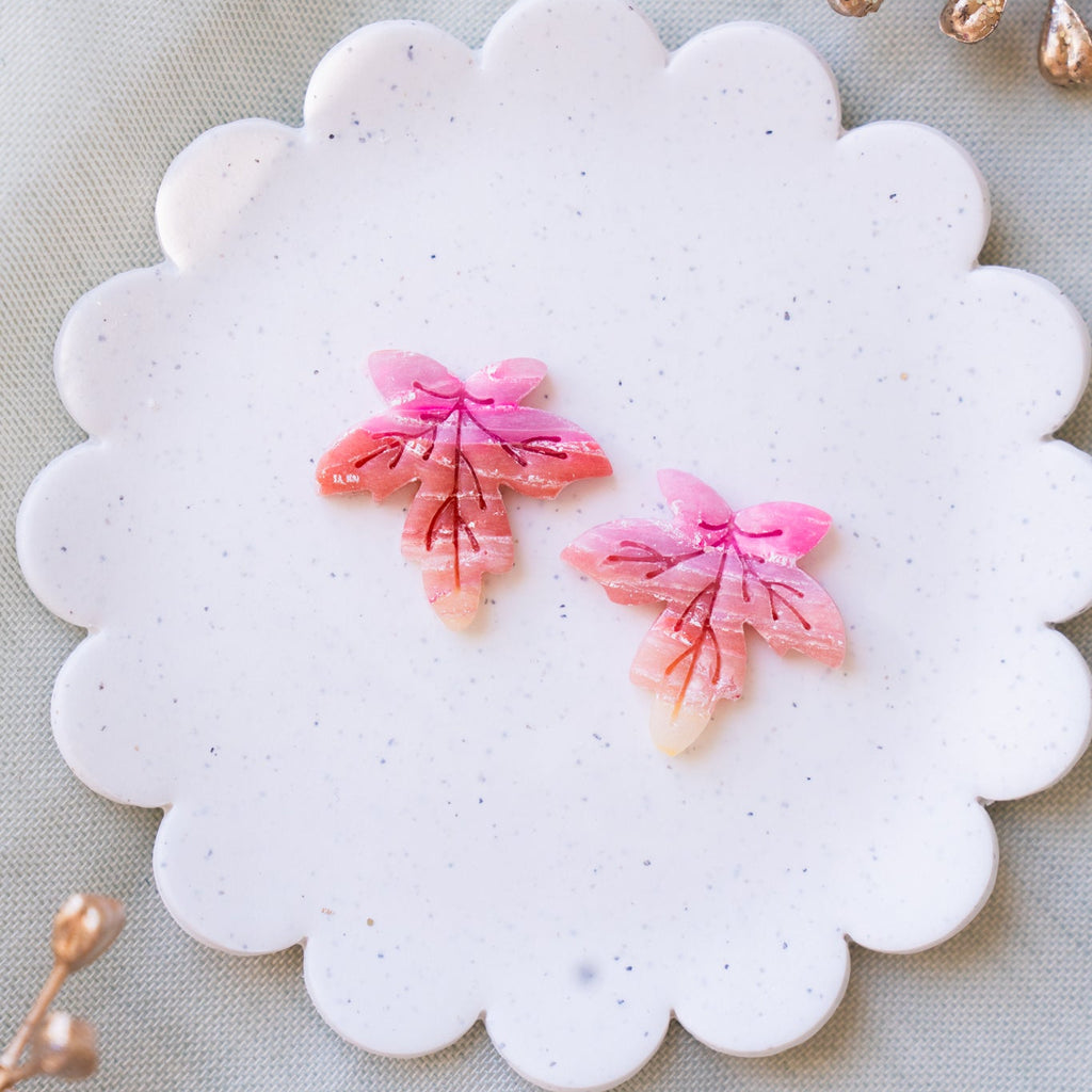 Autumn Sunset Leaves Dangle Earrings