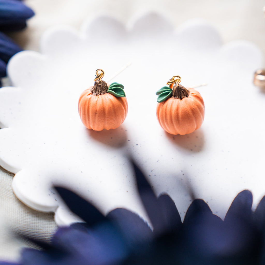 Classic 3D Pumpkin Dangle Earrings (6 colors available)