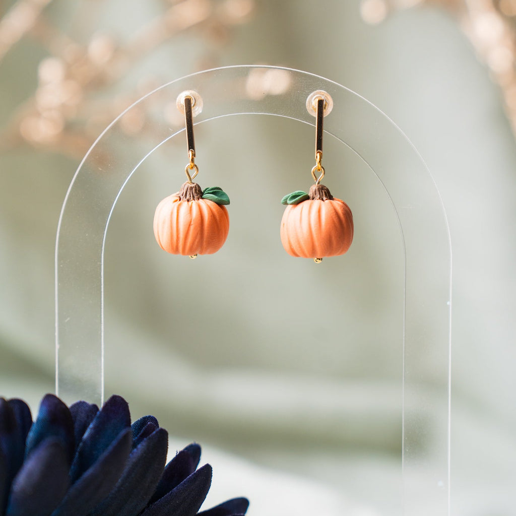 Classic 3D Pumpkin Dangle Earrings (6 colors available)