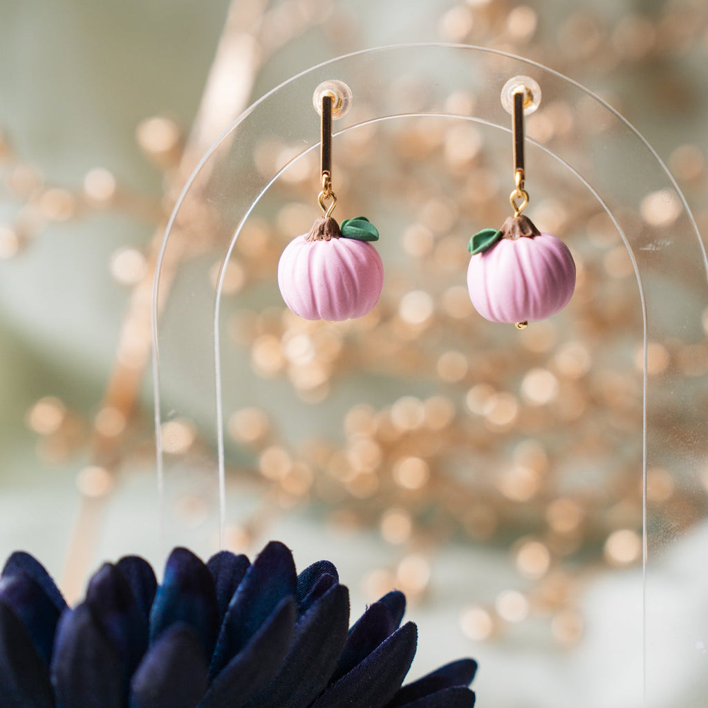 Classic 3D Pumpkin Dangle Earrings (6 colors available)
