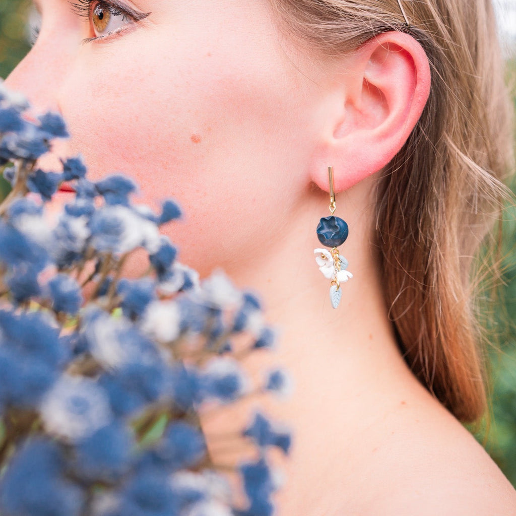 Blueberry Blossom Dangle Earrings