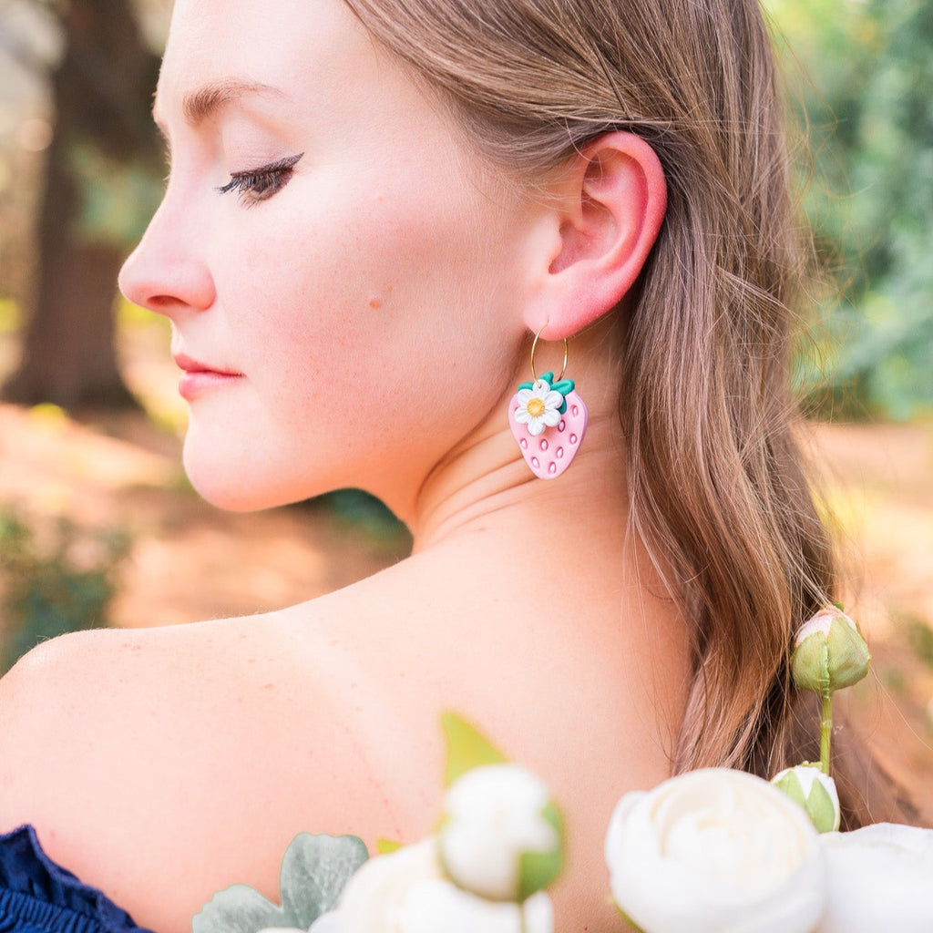Strawberry Blossom Dangle Earrings