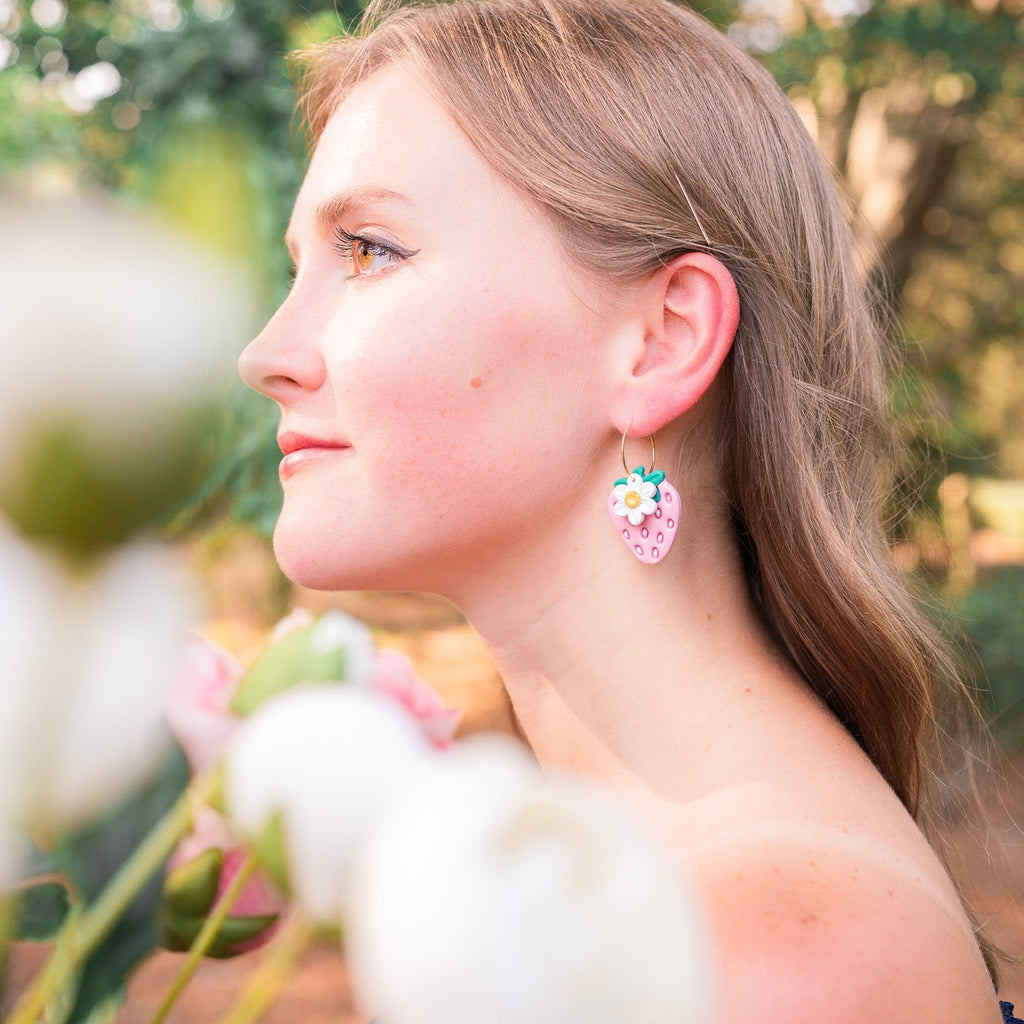 Strawberry Blossom Dangle Earrings