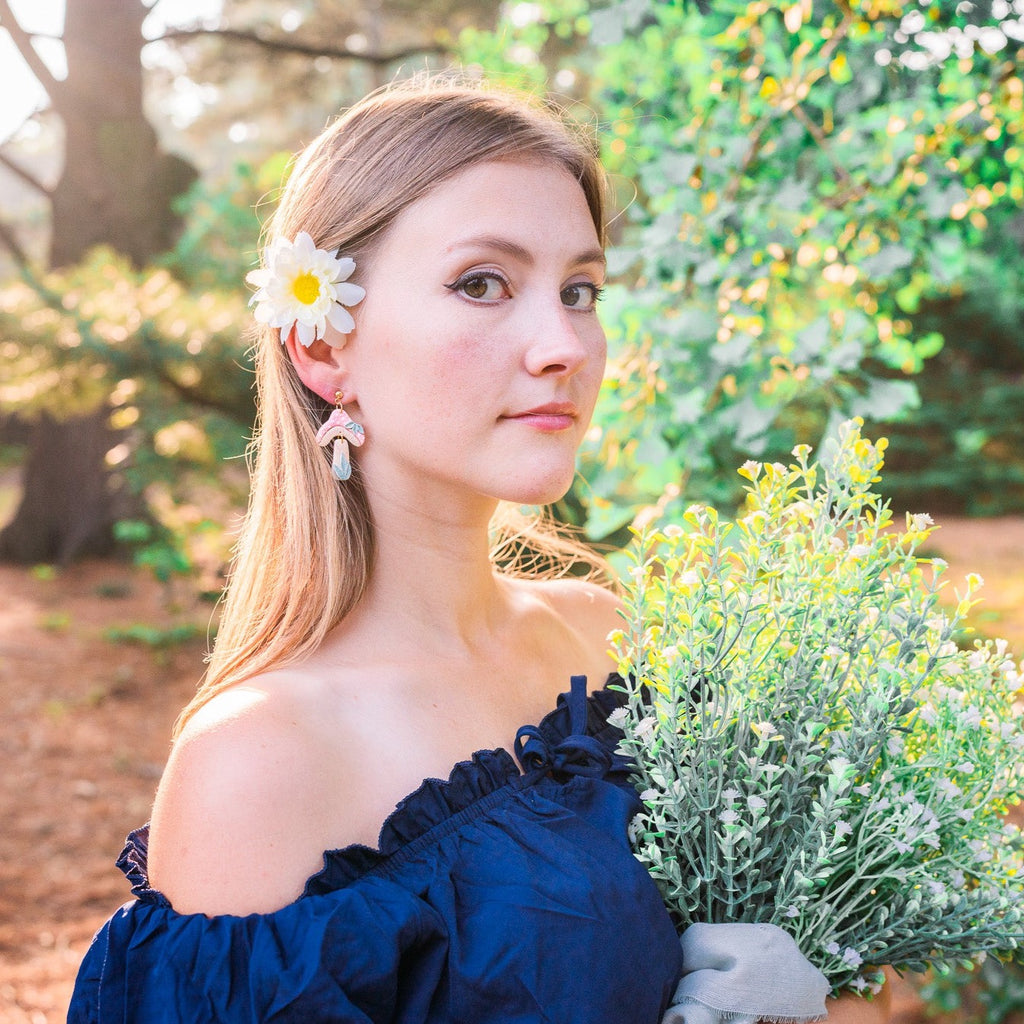Morning Mushroom Dangle Earrings